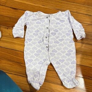 Kissy kissy NB Purple Heart Print Kids One Piece